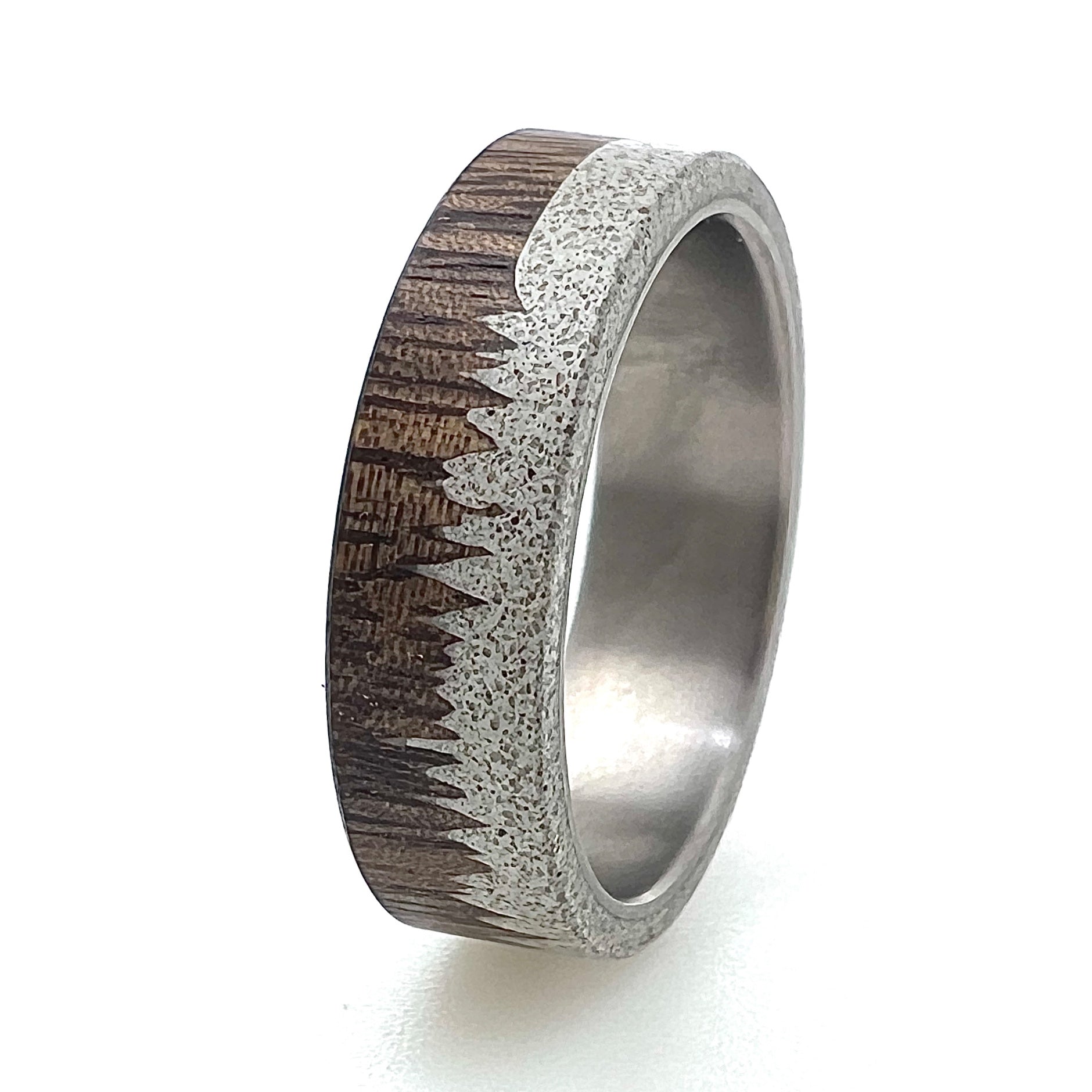 Wood grain wedding ring sale