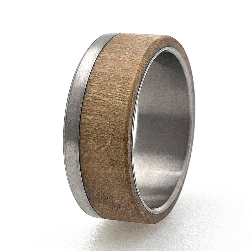 Titanium Ring 8mm with Wood