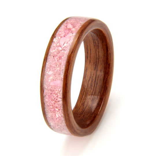 Koa Ring 5mm with Salt Stone