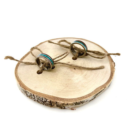 Double Birch Wood Ring Bearer Pillow