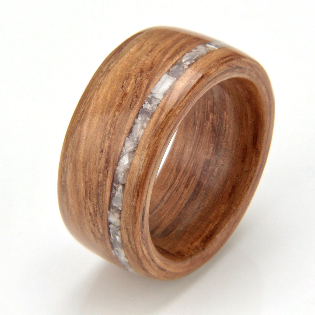 Wood and pearl ring discount