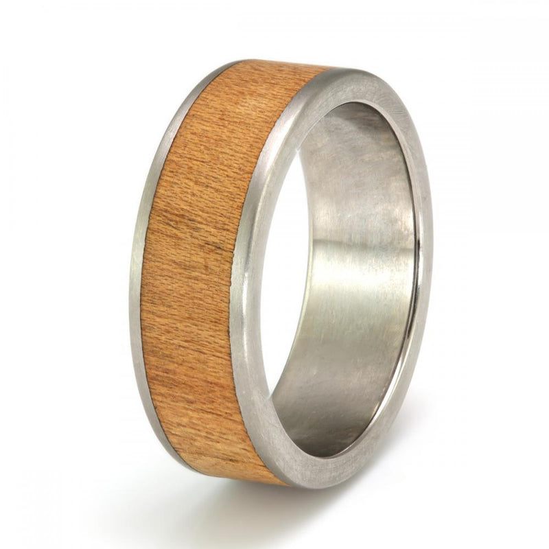 Titanium with Cherry - IN STOCK - Size X by Eco Wood Rings