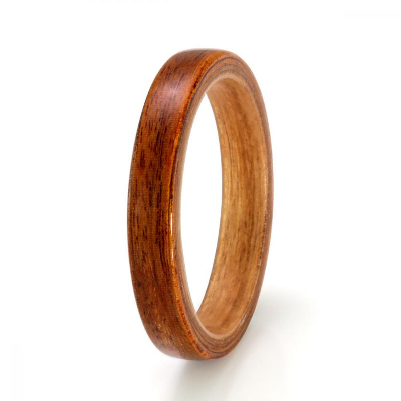 Rosewood eco wood ring (3mm) with cherry - IN STOCK - Size L1-2 by Eco Wood Rings