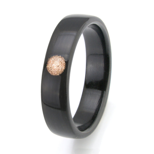 Bogwood Ring 4mm with Gold Shavings