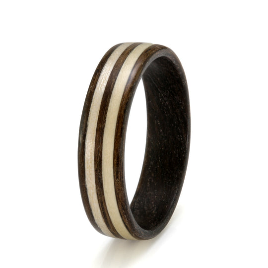 Bogwood Ring 6mm with Elder & Birch