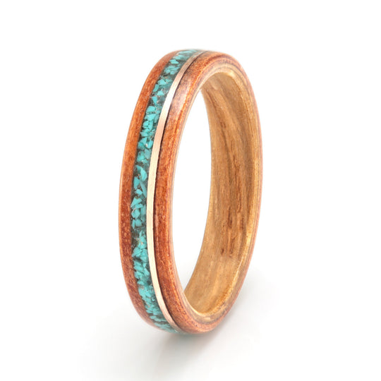 Californian Redwood with Oak, Rose Gold, Aquamarine & Turquoise