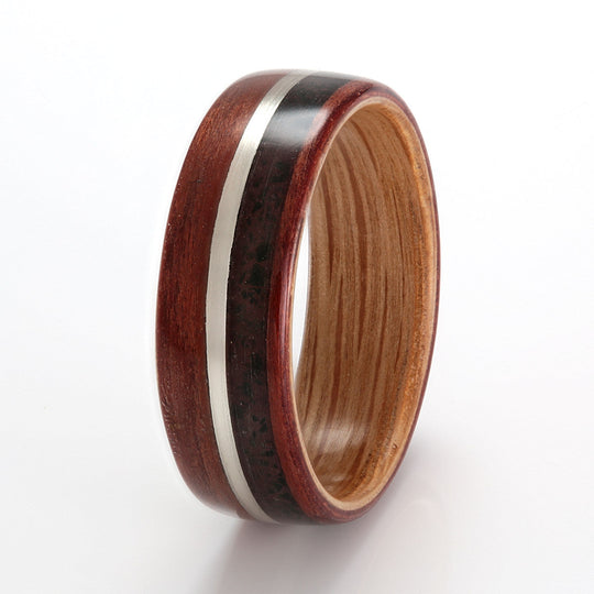 Californian Redwood with Oak, White Gold, Whitby Jet & Hematite