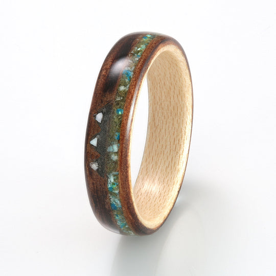 Charred Cedar with Maple & Mixed Mountain Inlay