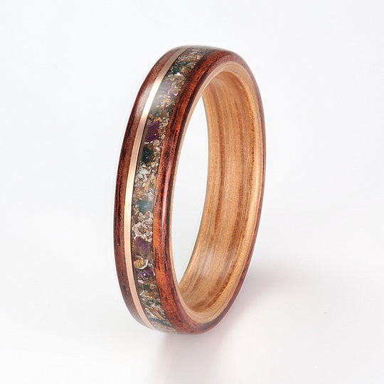Cocobolo with Oak, Rose Gold & Mixed Inlay