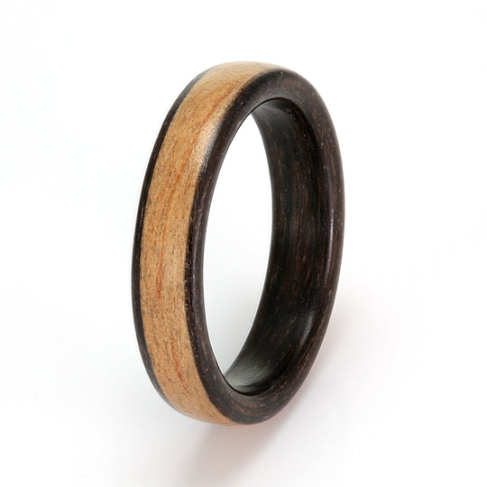 Dark Bogwood Ring 4mm with Light Bogwood