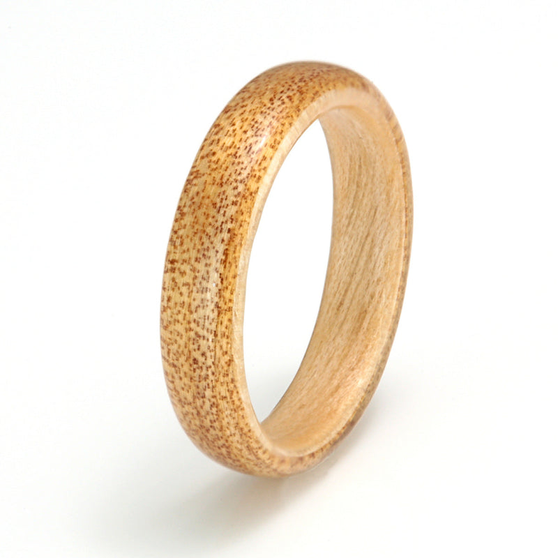 New Zealand wood rings | 4mm wide kauri wood ring with a liner of birch | by Eco Wood Rings