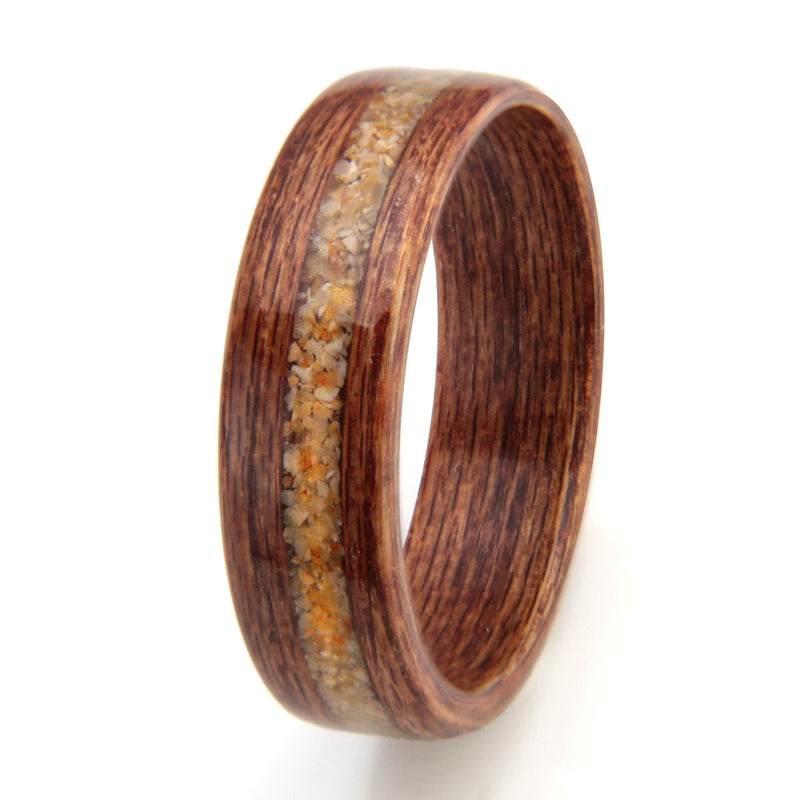 Keruing Ring 6mm with Pebbles by Eco Wood Rings