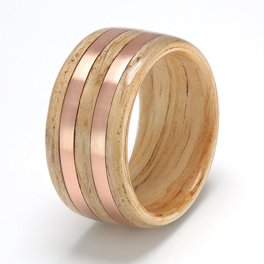 Oak Ring 10mm with Rose Gold
