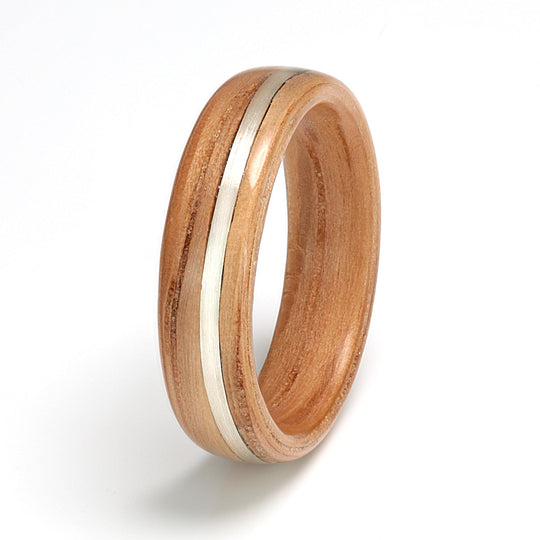Oak Ring 5mm with White Gold