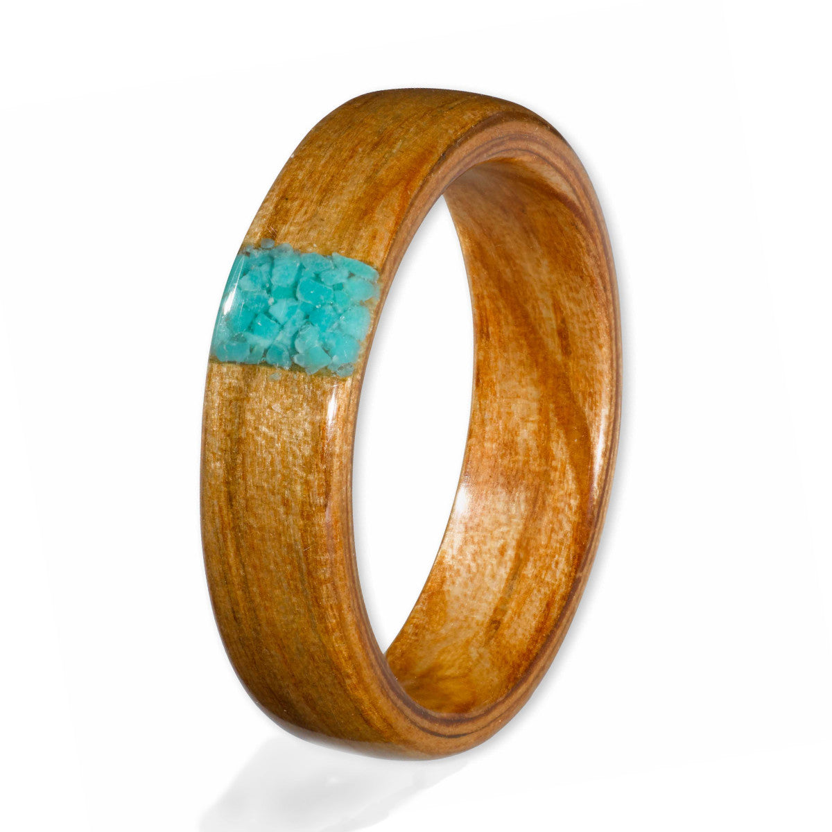 Eco Wood Rings Oak Wood Ring 5mm with Turquoise