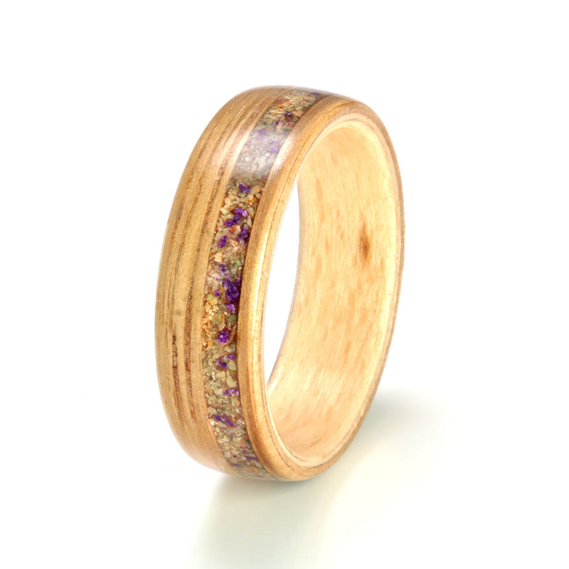 Oak with Beech & Rainbow Fluorite by Eco Wood Rings