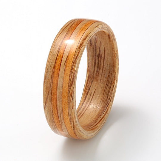 Oak Ring 6mm with Yew