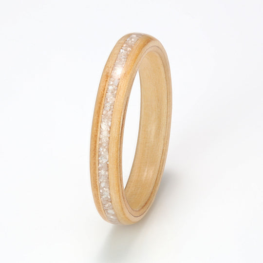 Olivewood Ring 3mm with Mother of Pearl