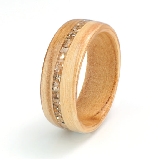 Olivewood with Sand & Mother of Pearl