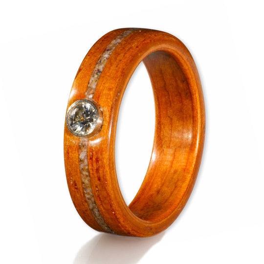 Opepi Teak with Yew, Sand, Shell & Moissanite
