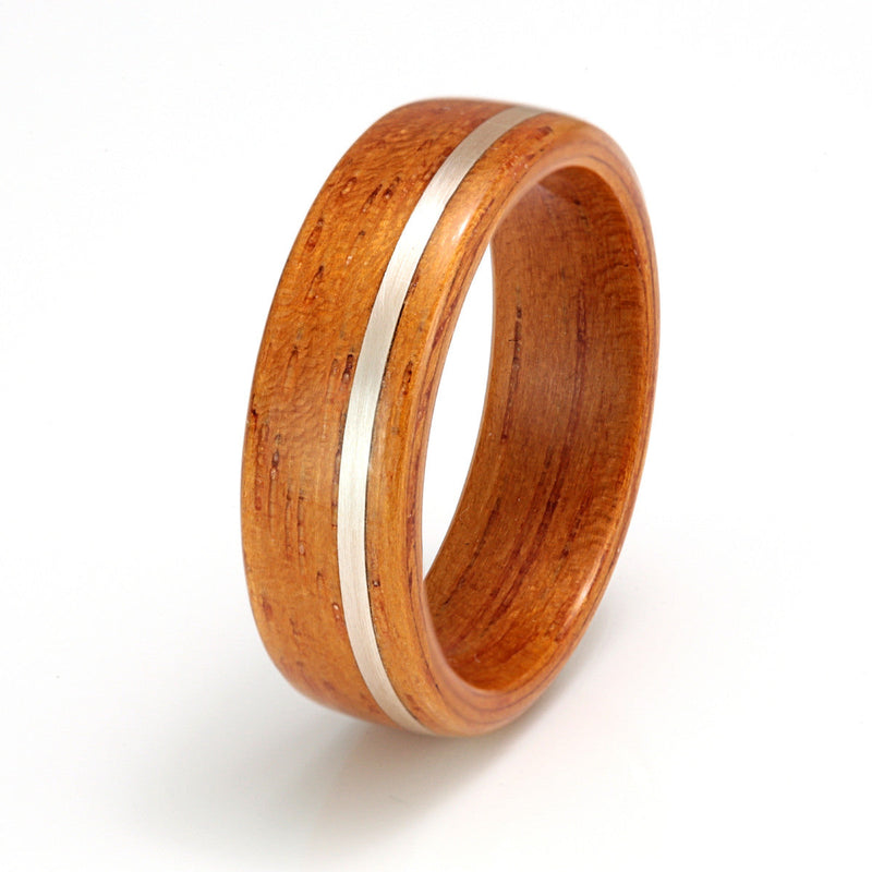 Opepi Teak Ring 6mm with Silver by Eco Wood Rings