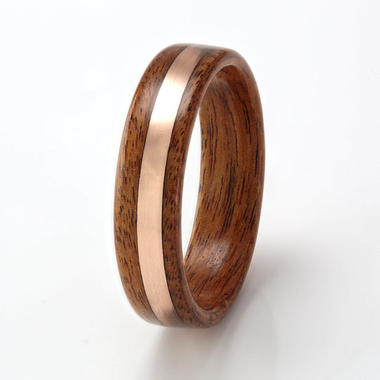 Rosewood Ring 5mm with Rose Gold
