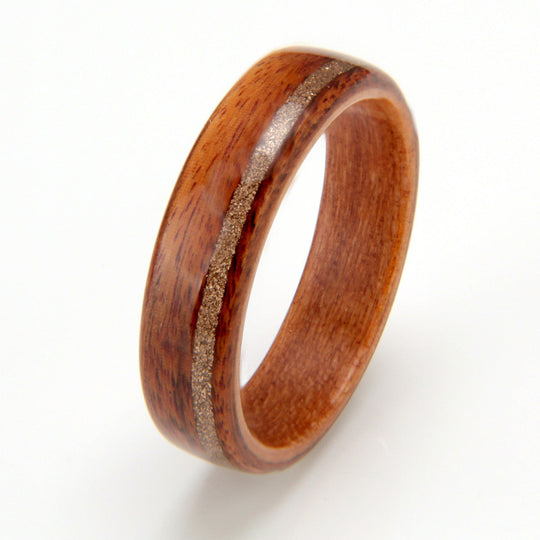 Rosewood Ring 5mm with Cherry & Gold Shavings