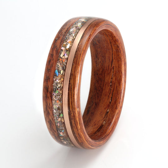 Rosewood with Rose Gold, Sand & Paua Shell