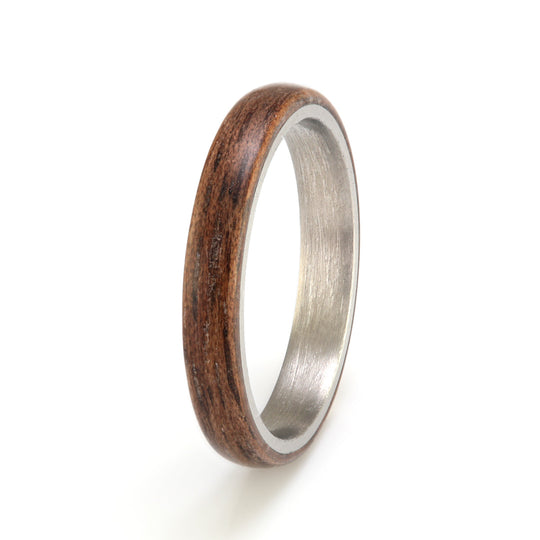 Walnut Ring 3mm with Titanium