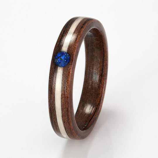 Walnut with Birch, Sapphire & Lapis Lazuli