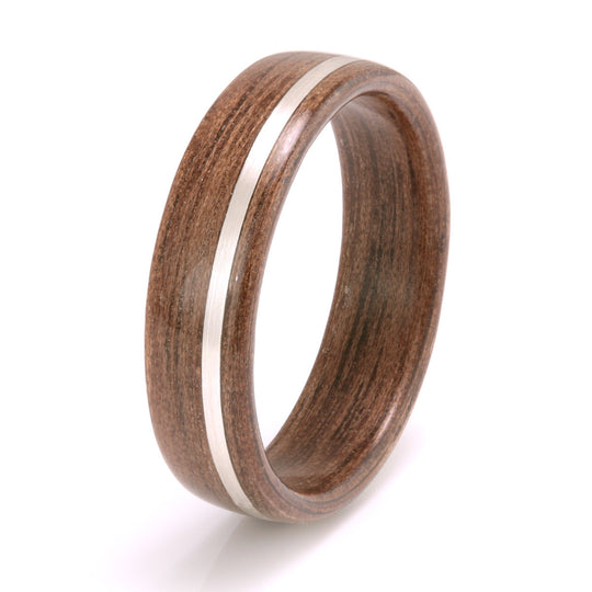 Walnut Ring 6mm with Silver