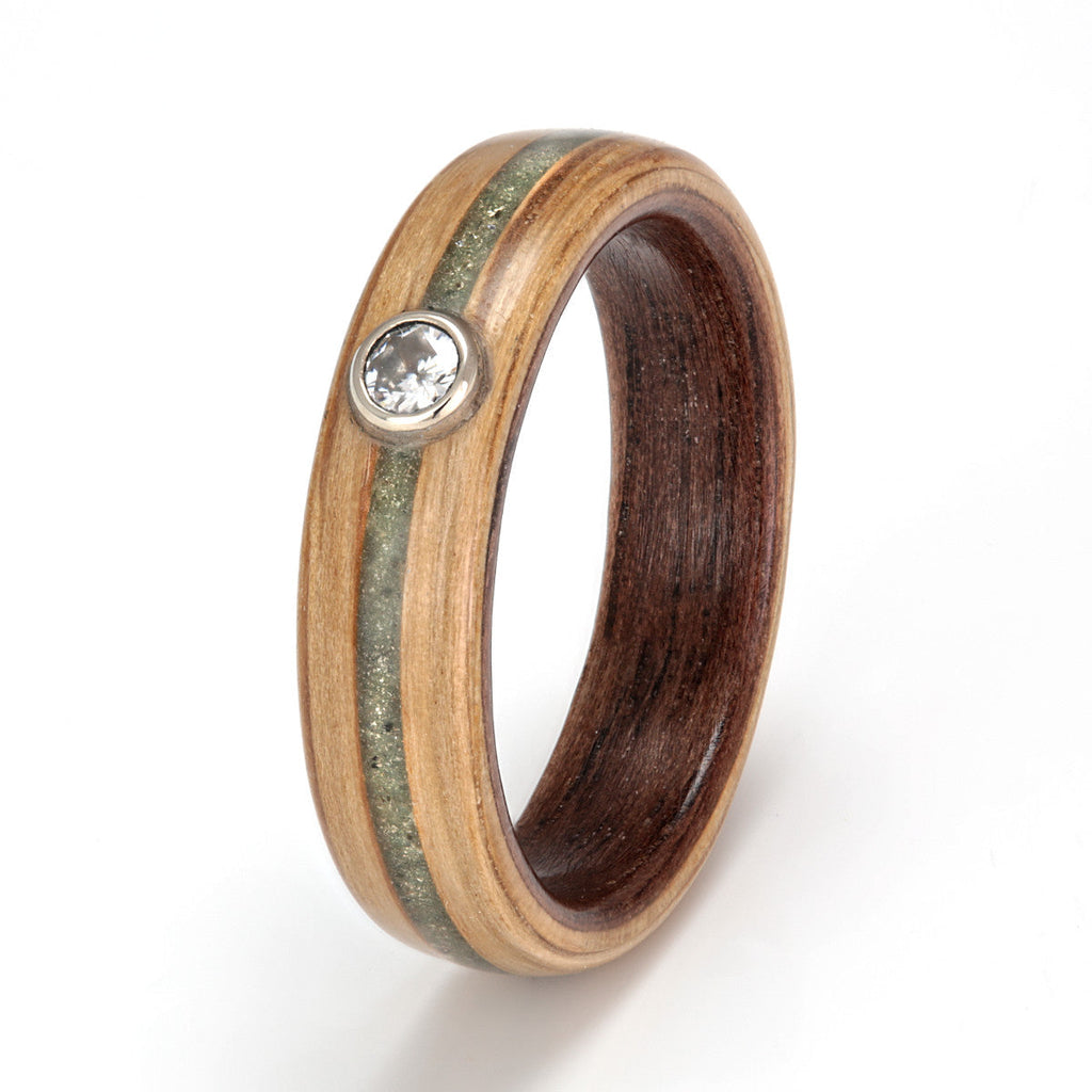 Wood and emerald ring discount